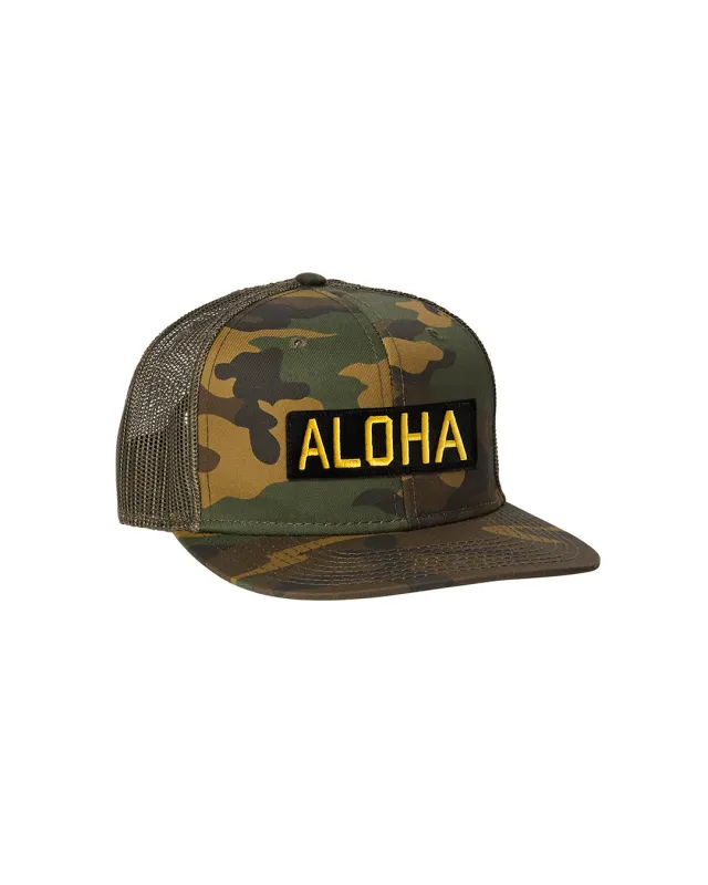 Aloha Hat-Woodland Camo sold by Cave and Post
