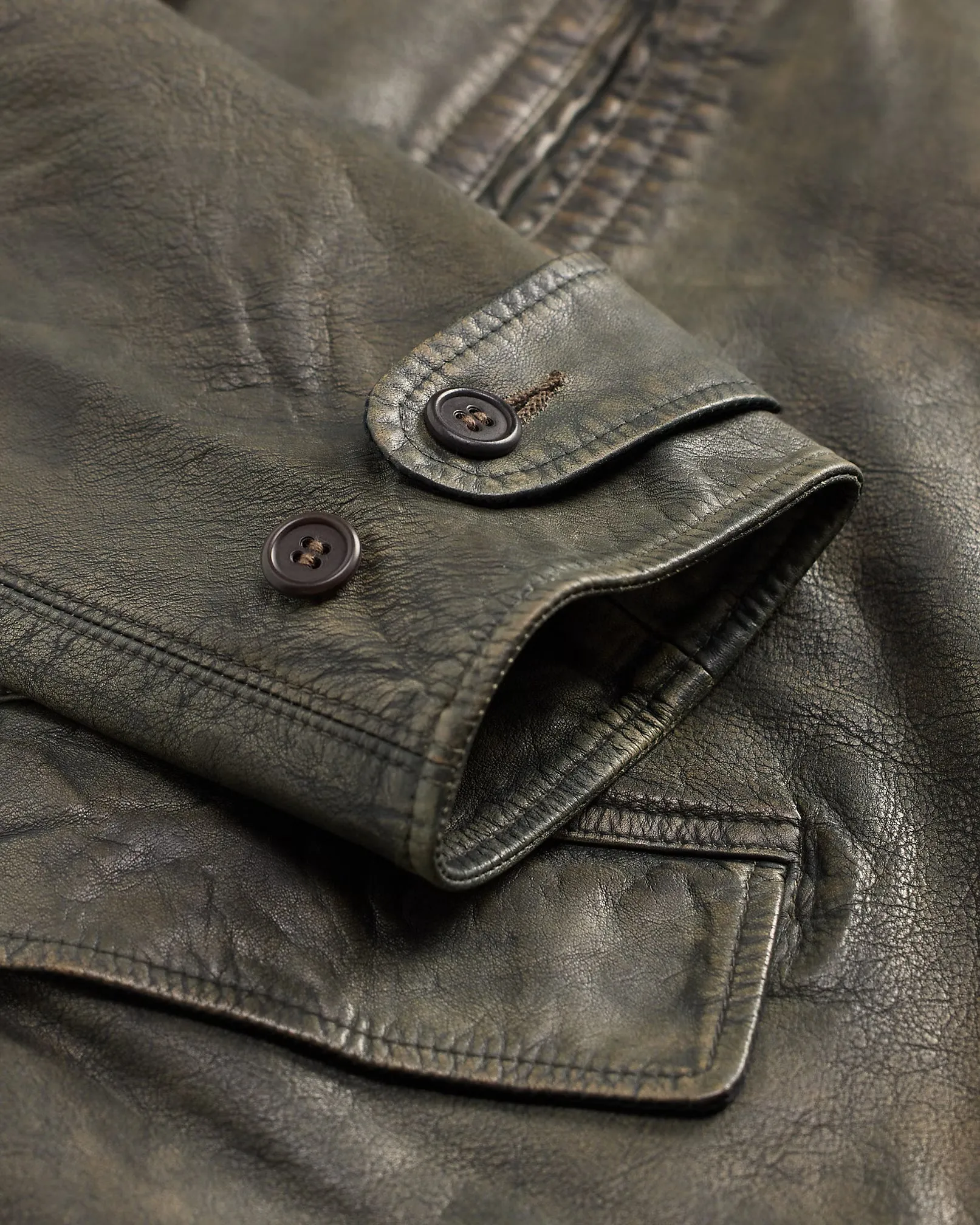 RRL Indigo Leather Car Coat sold by Cave and Post product image thumbnail 4