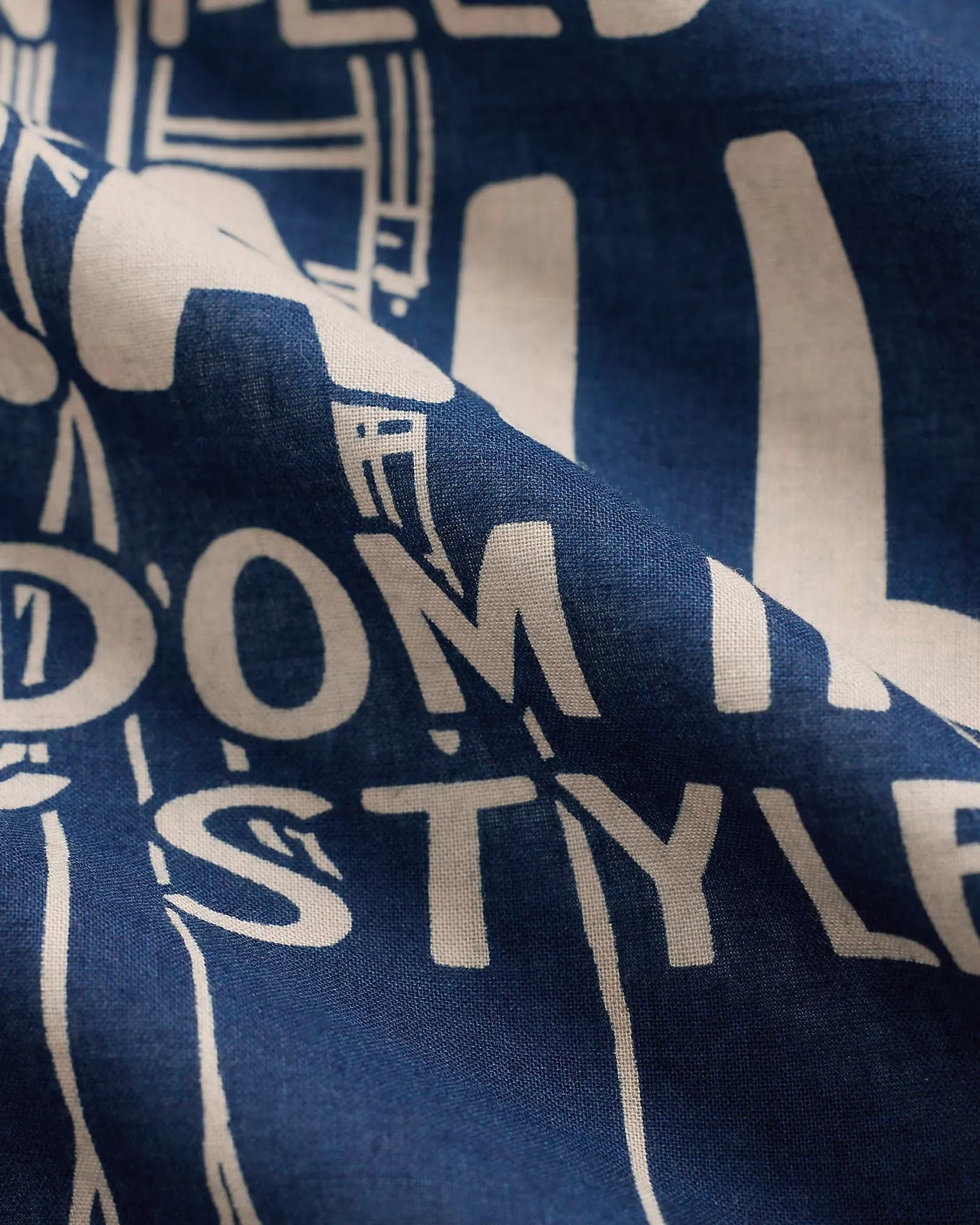 Indigo Cotton Graphic Bandanna - Indigo/Cream sold by Cave and Post product image thumbnail 3