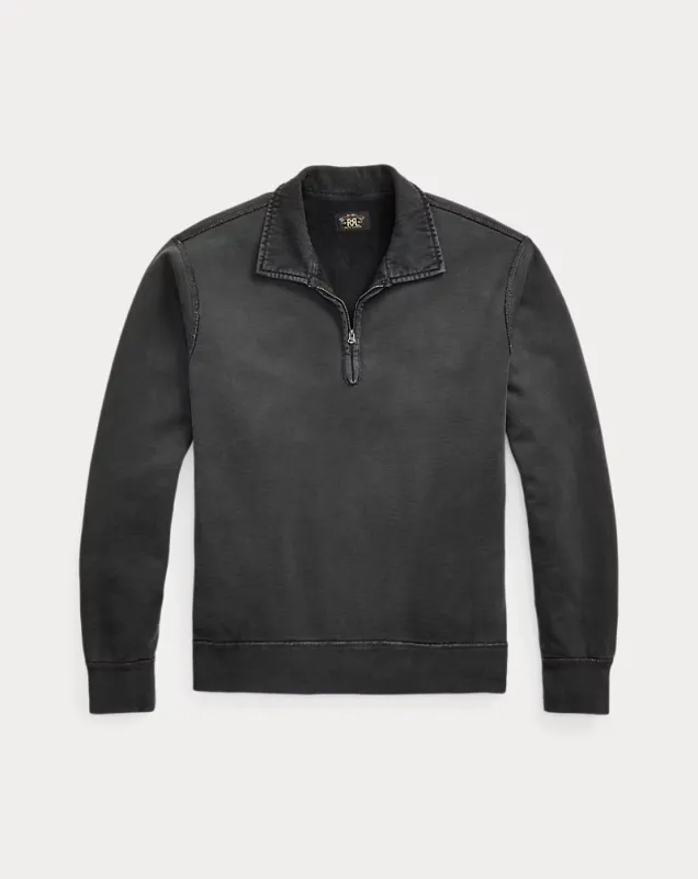 RRL French Terry Quarter-Zip Pullover sold by Cave and Post