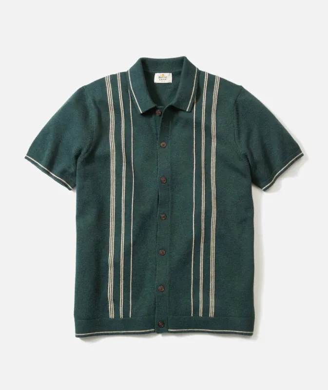 Barry Sweater Button Down - Green Gables/Cream sold by Cave and Post