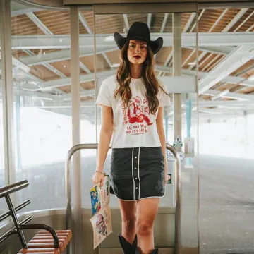 So Far West Boxy Tee - Vintage White Red Print sold by Cave and Post product image thumbnail 4