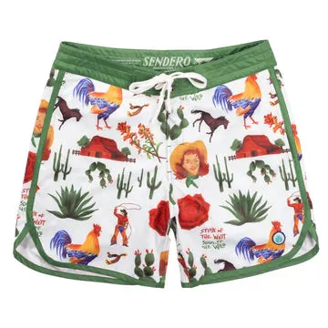 Point Bar Boardshort - Cowboy Surreal Print sold by Cave and Post