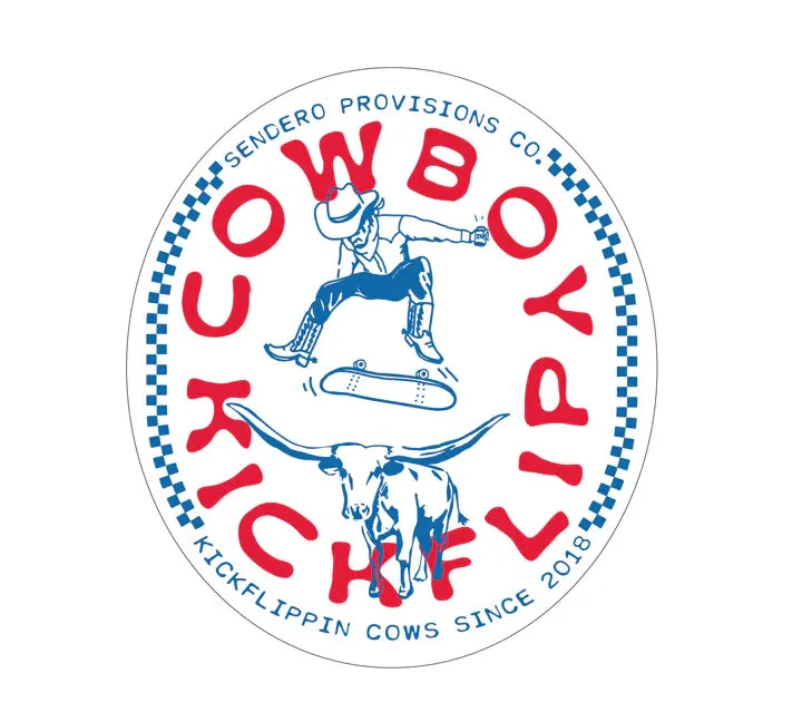 Cowboy Kickflip Sticker sold by Cave and Post