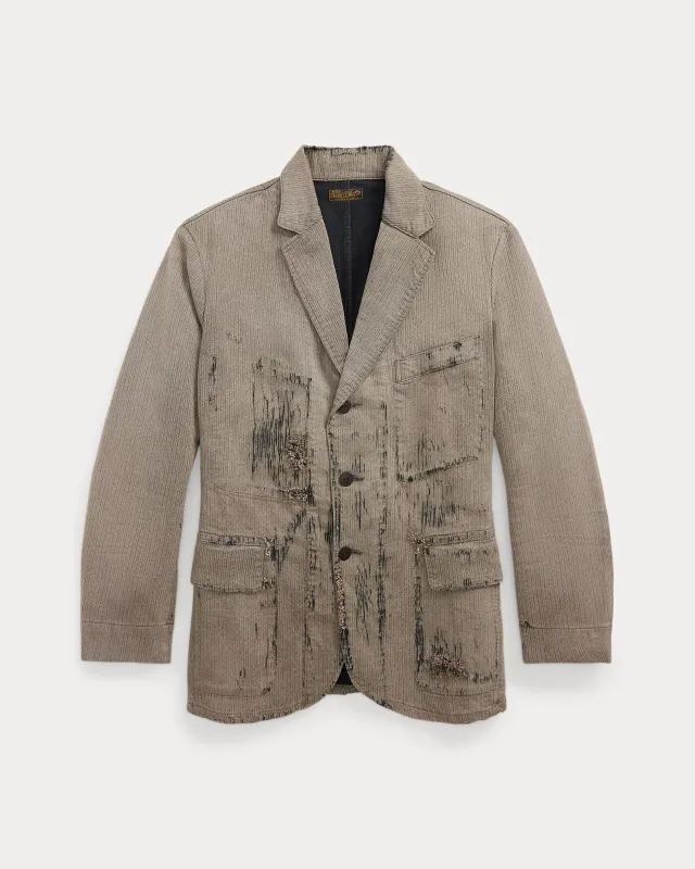 RRL Unconstructed Repaired Jaspé Sport Coat sold by Cave and Post