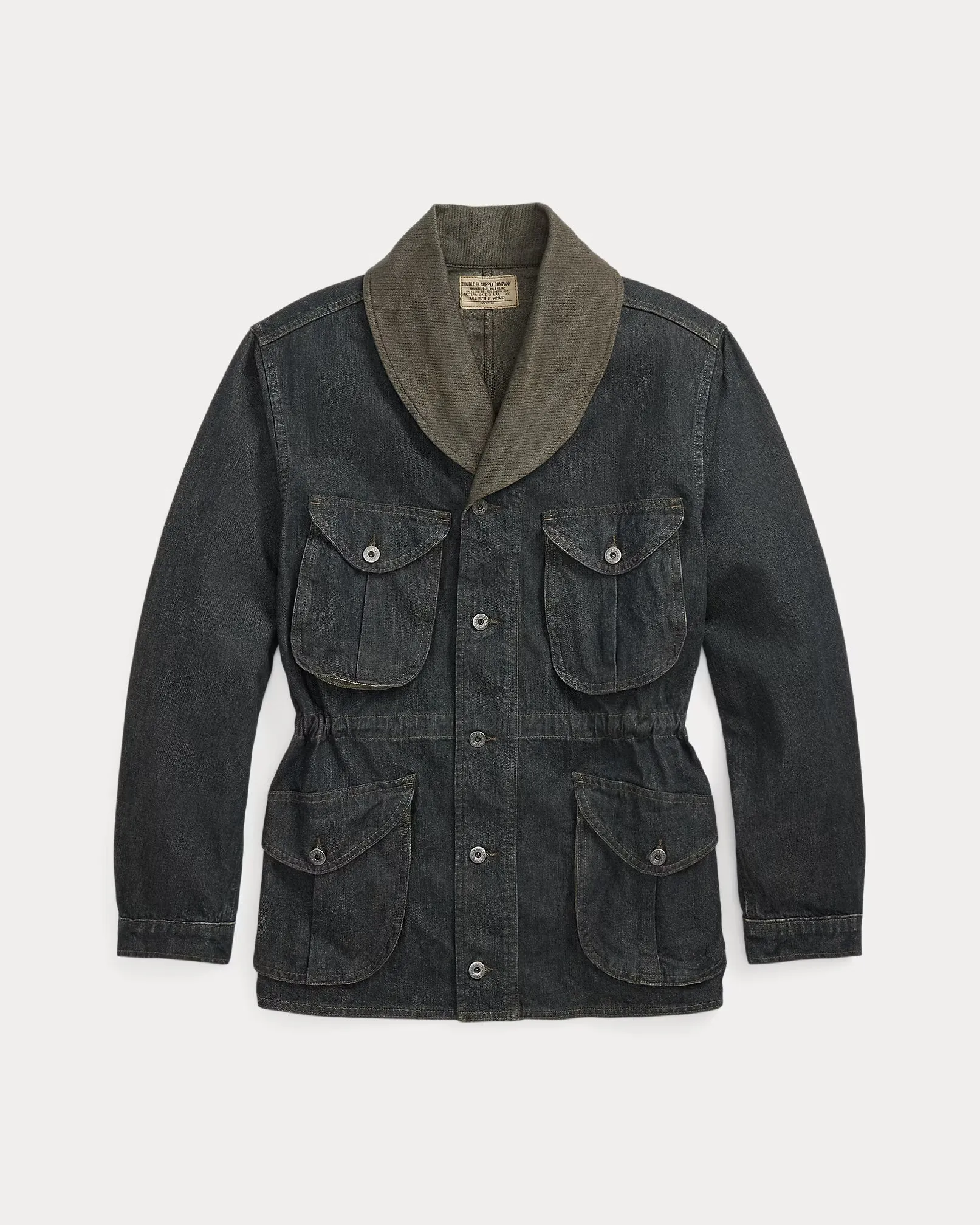RRL Indigo Cotton-Linen Denim Field Coat sold by Cave and Post