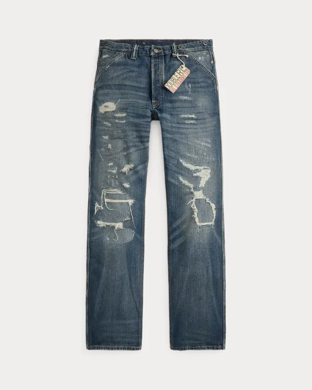 RRL Straight Fit Brayton Distressed Jean made by RRL