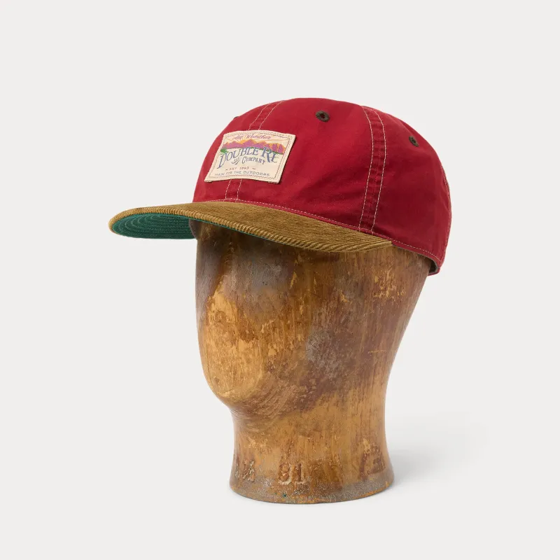 RRL Corduroy-Bill Oilcloth Ball Cap - Vintage Red sold by Cave and Post