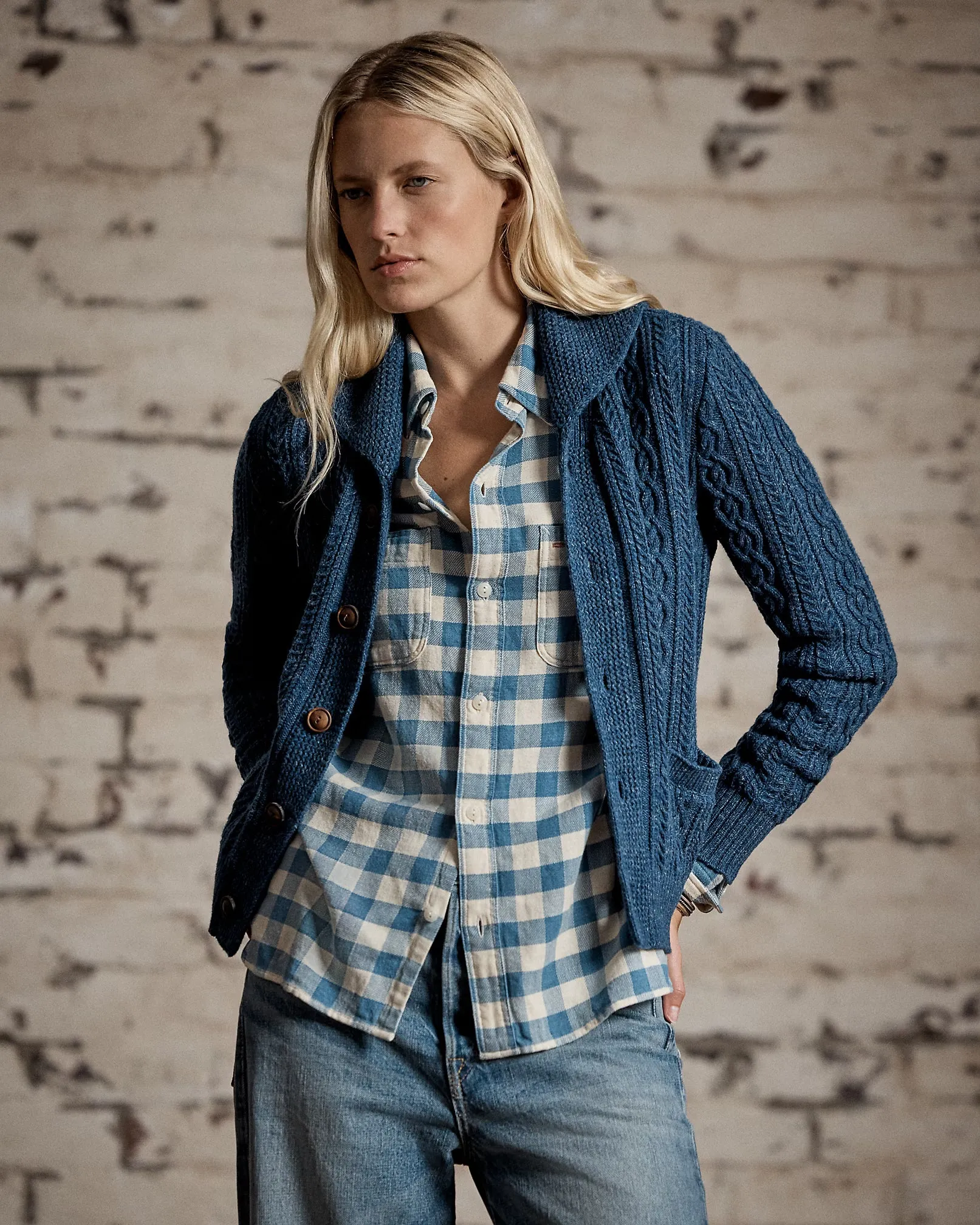 RRL Cable Cotton-Wool Shawl Cardigan for Women sold by Cave and Post product image thumbnail 2