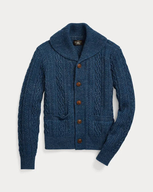 RRL Cable Cotton-Wool Shawl Cardigan for Women sold by Cave and Post