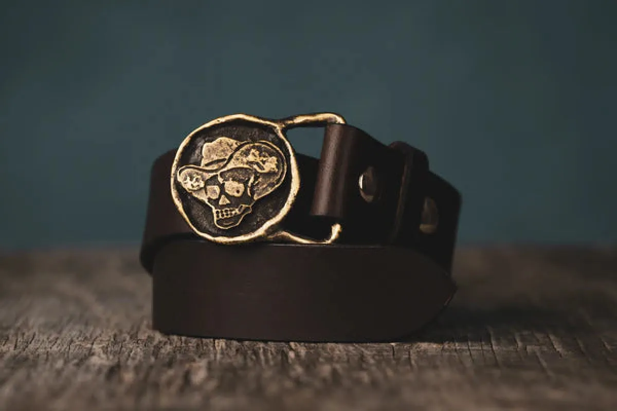 Bonehead Belt Buckle made by Big D Speed Shop