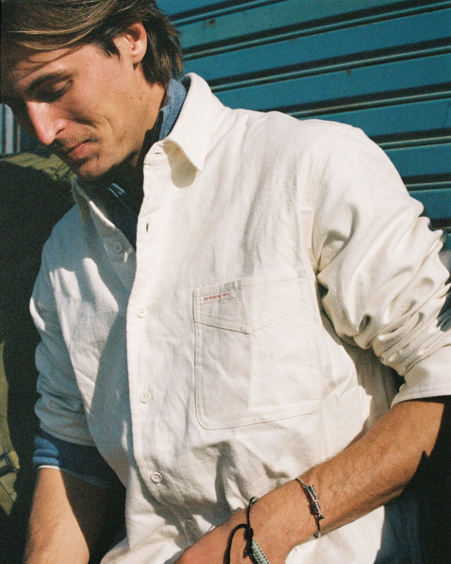 FRAMHEIM FLANNEL SHIRT MENS-Oatmeal sold by Cave and Post product image thumbnail 3