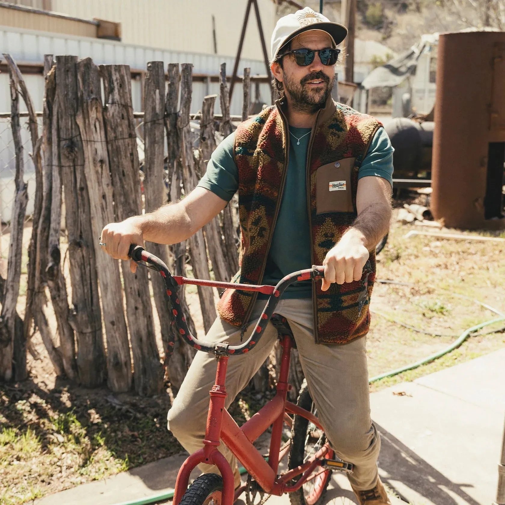 Chisos Fleece Vest - Mitla Motifs : Russet sold by Cave and Post product image thumbnail 2