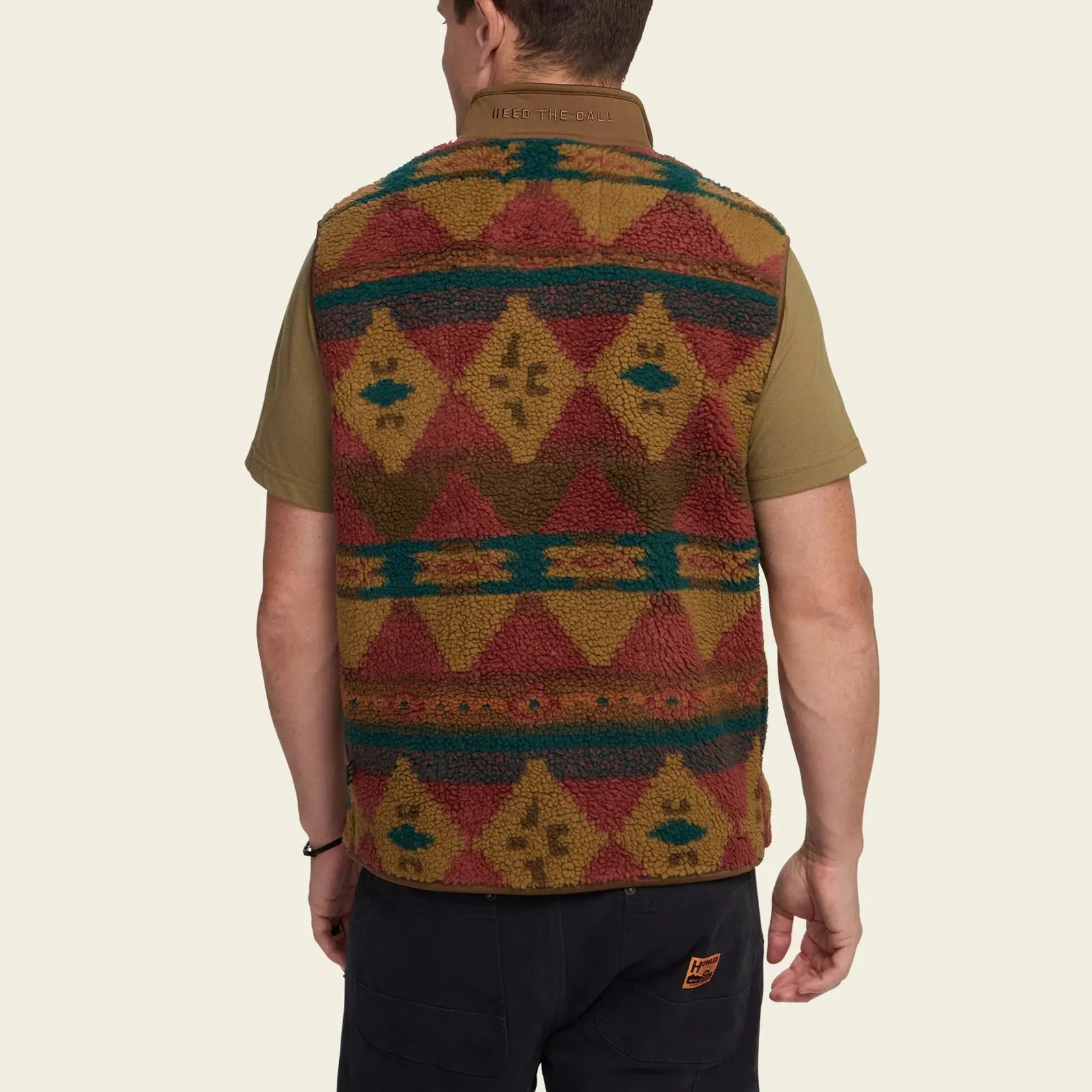 Chisos Fleece Vest - Mitla Motifs : Russet sold by Cave and Post product image thumbnail 5
