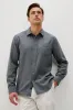 Wyatt Shirt - Charcoal Navy Houndstooth sold by Cave and Post