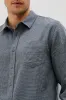Wyatt Shirt - Charcoal Navy Houndstooth sold by Cave and Post