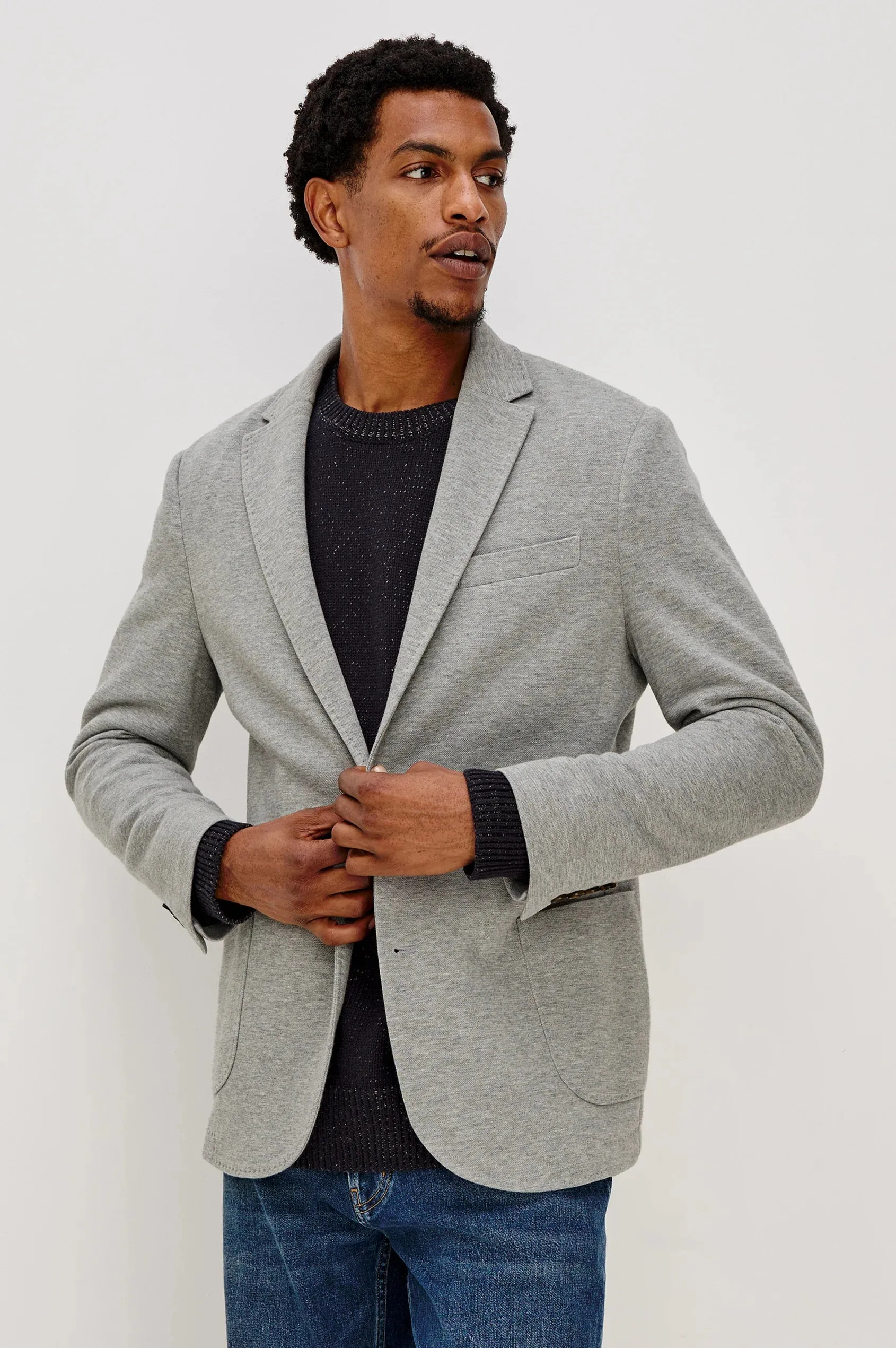 Lorenz Blazer - Heather Grey sold by Cave and Post