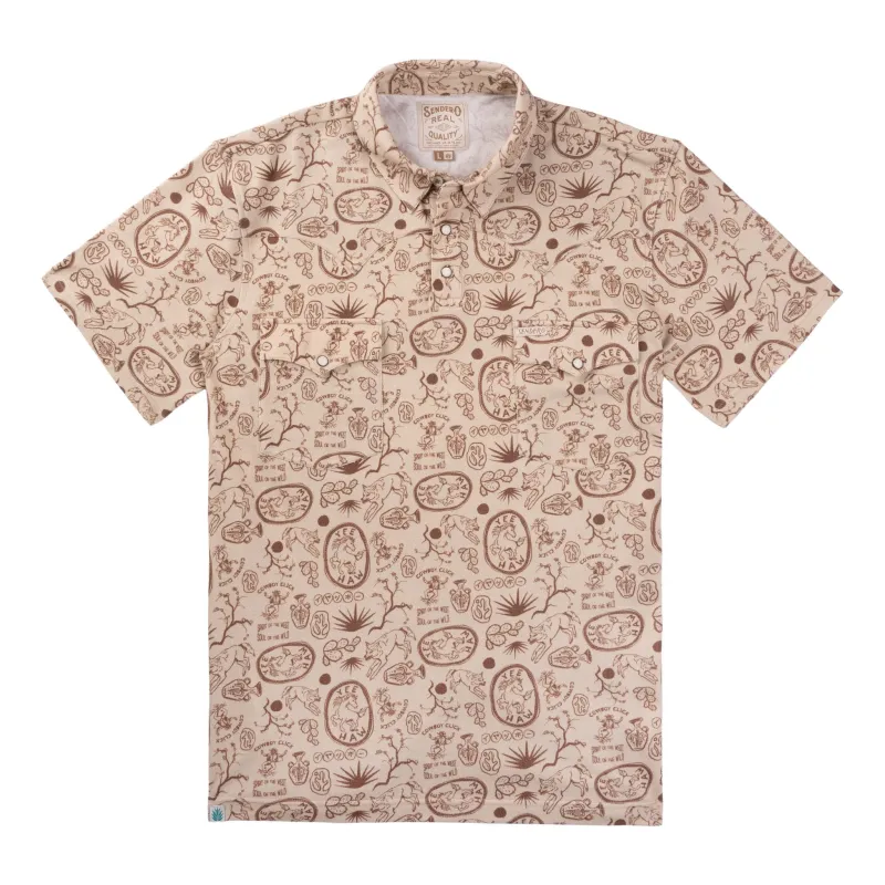 Cantina Pique Polo-Haw Yee Print sold by Cave and Post