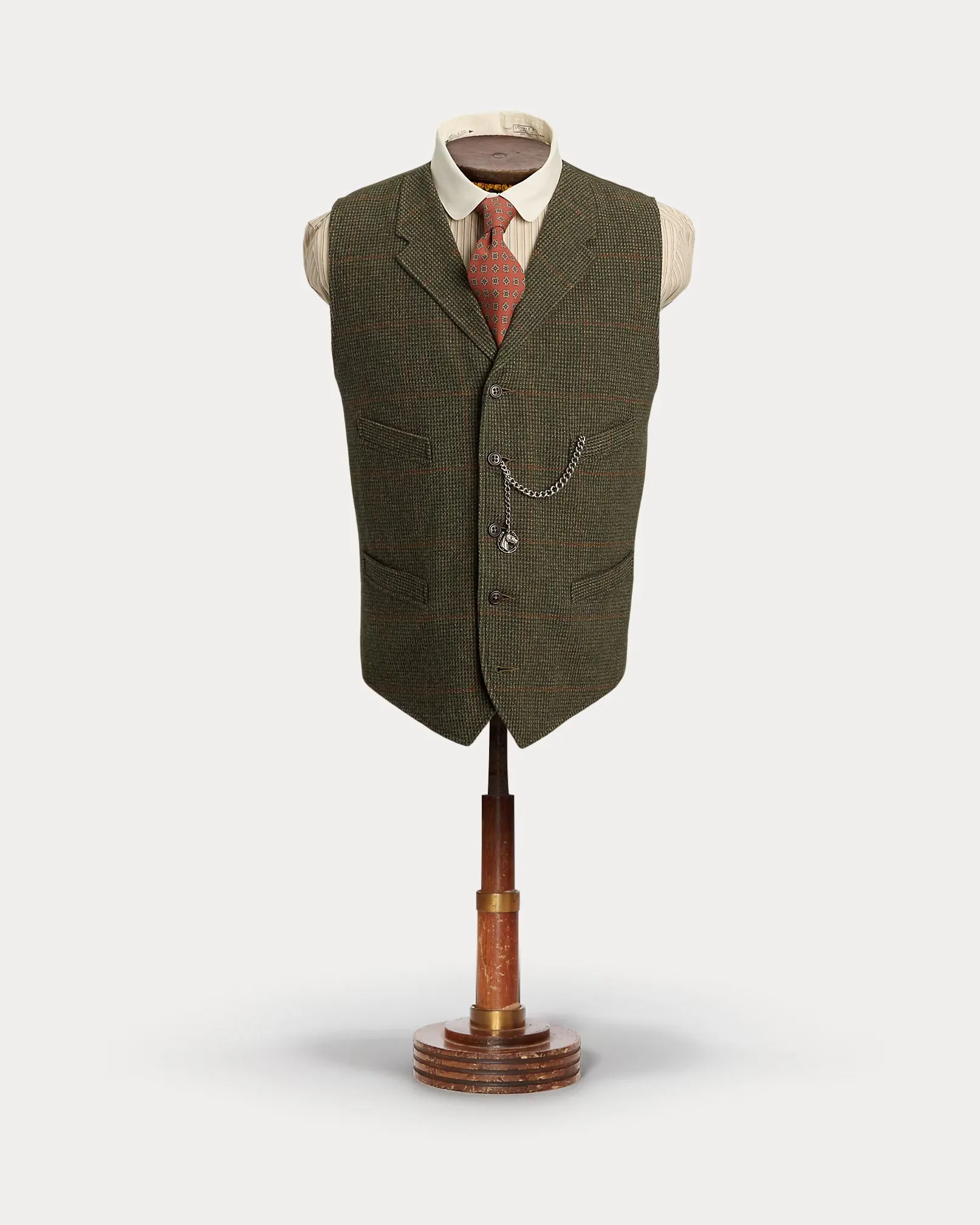 RRL Windowpane Wool Tweed Vest sold by Cave and Post