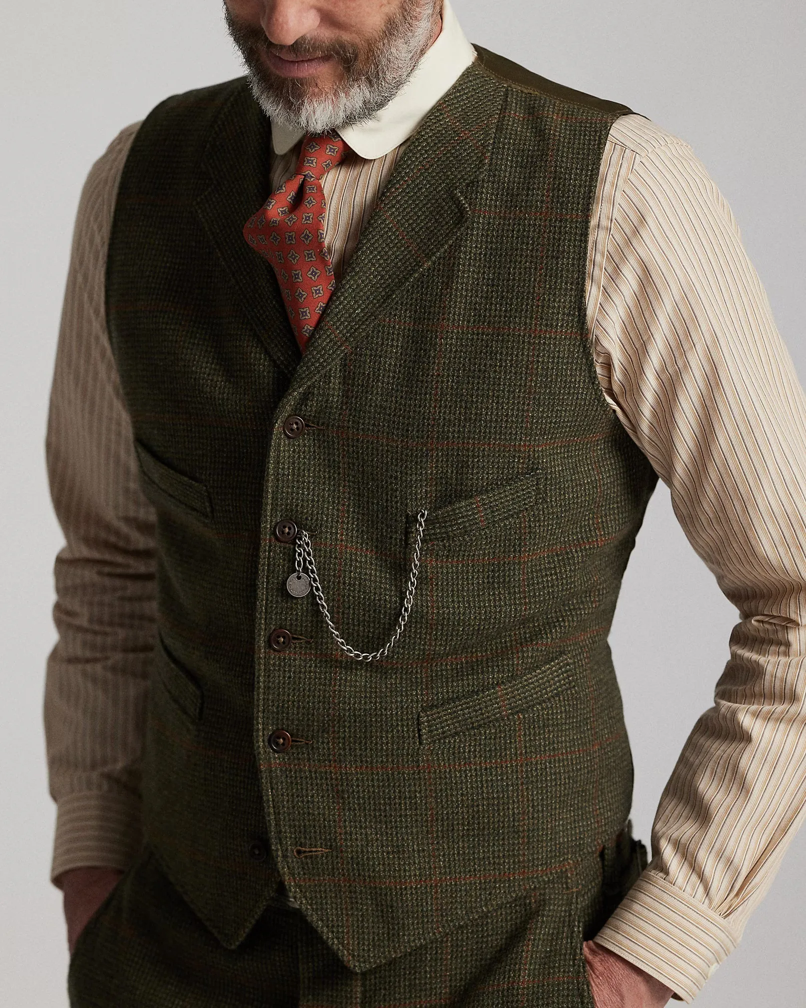 RRL Windowpane Wool Tweed Vest sold by Cave and Post product image thumbnail 5