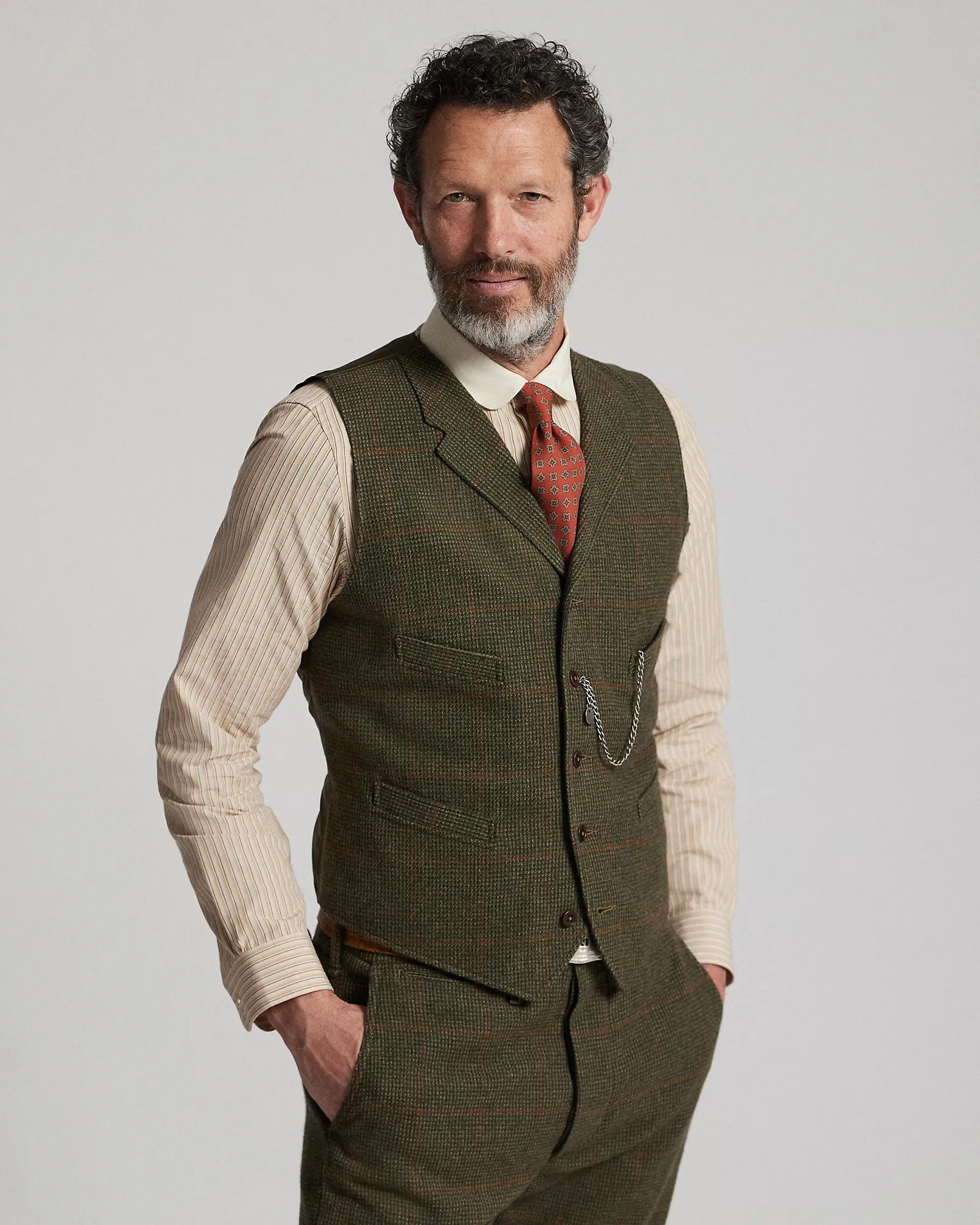 RRL Windowpane Wool Tweed Vest sold by Cave and Post product image thumbnail 2