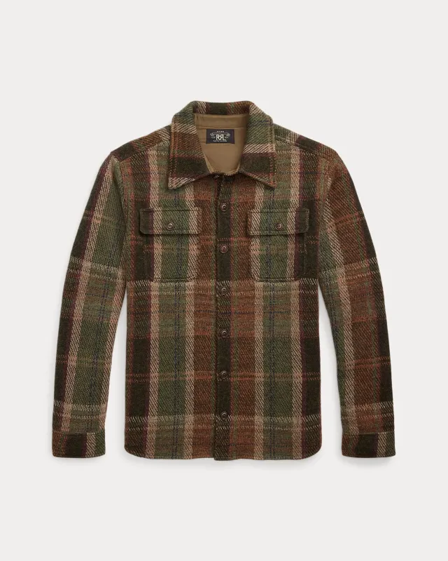 RRL Plaid Wool-Cashmere Workshirt Sweater sold by Cave and Post