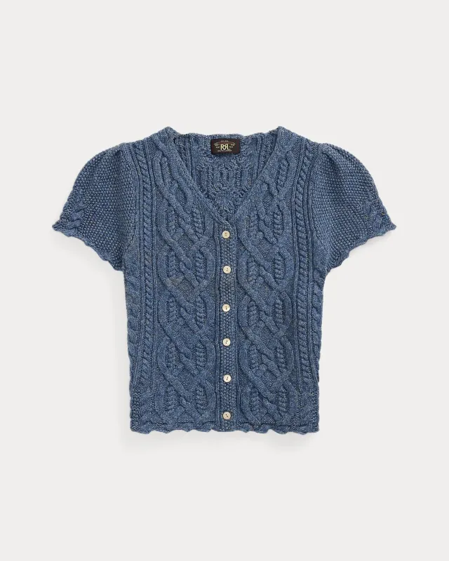 RRL Linen-Blend Cable-Knit Top sold by Cave and Post