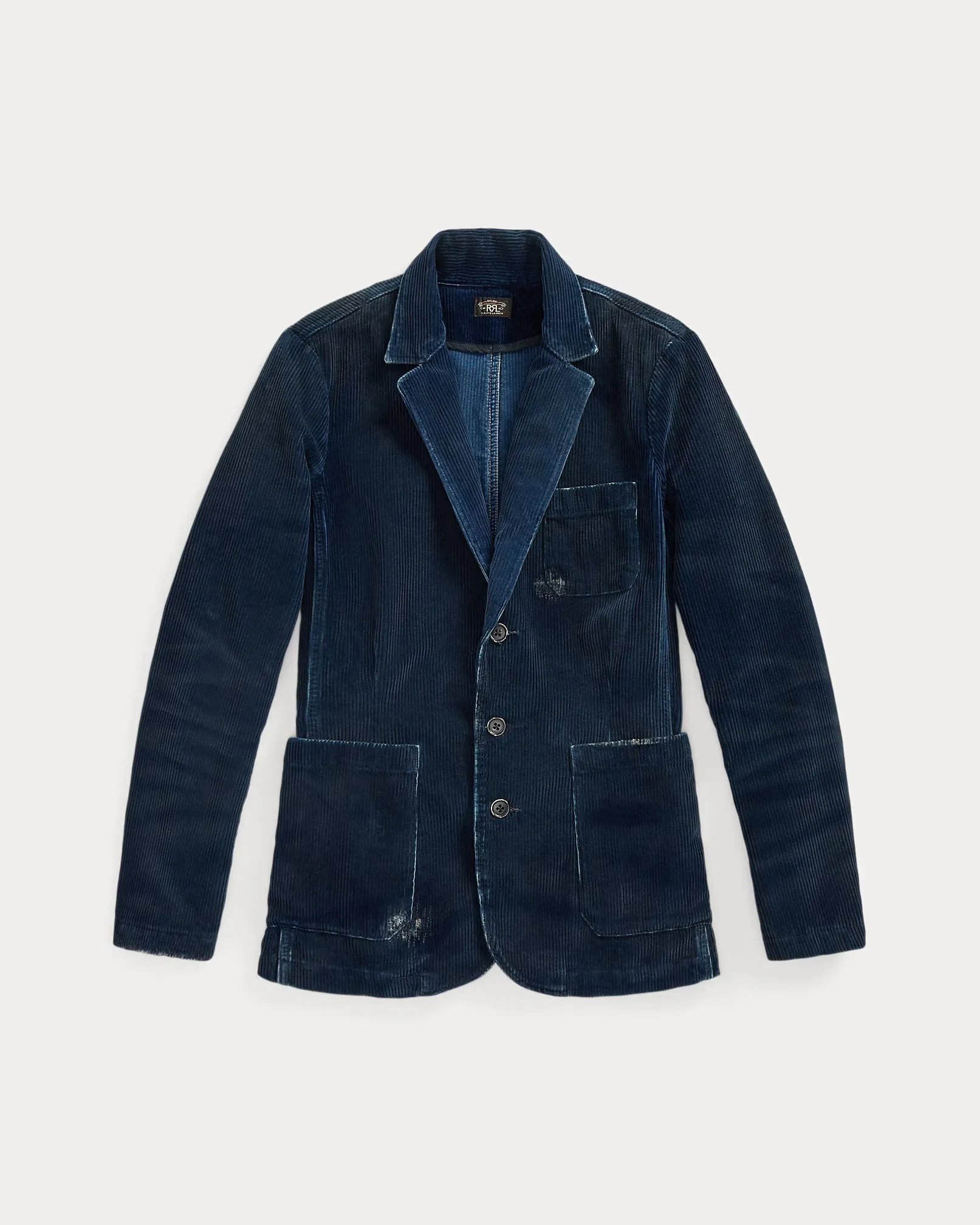 RRL Repaired Indigo Corduroy Blazer sold by Cave and Post
