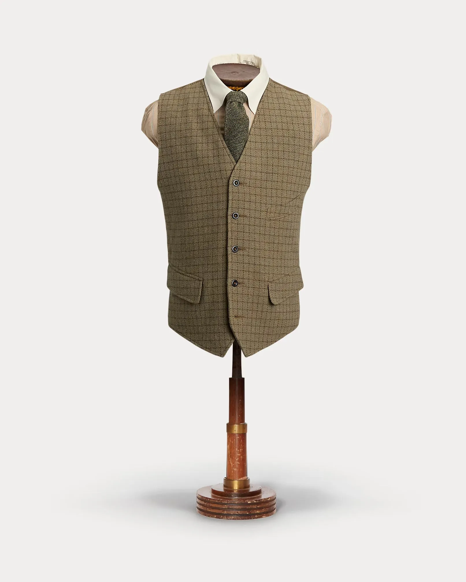 RRL Checked Wool Tweed Vest sold by Cave and Post