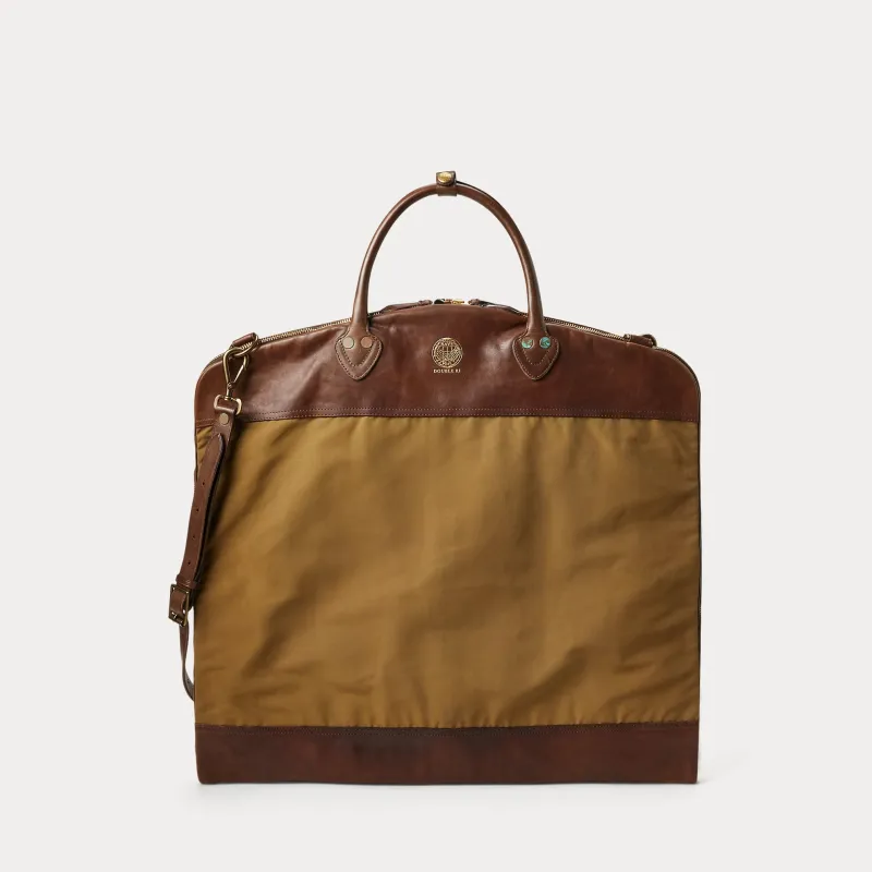 RRL Leather-Trim Oilcloth Garment Bag sold by Cave and Post