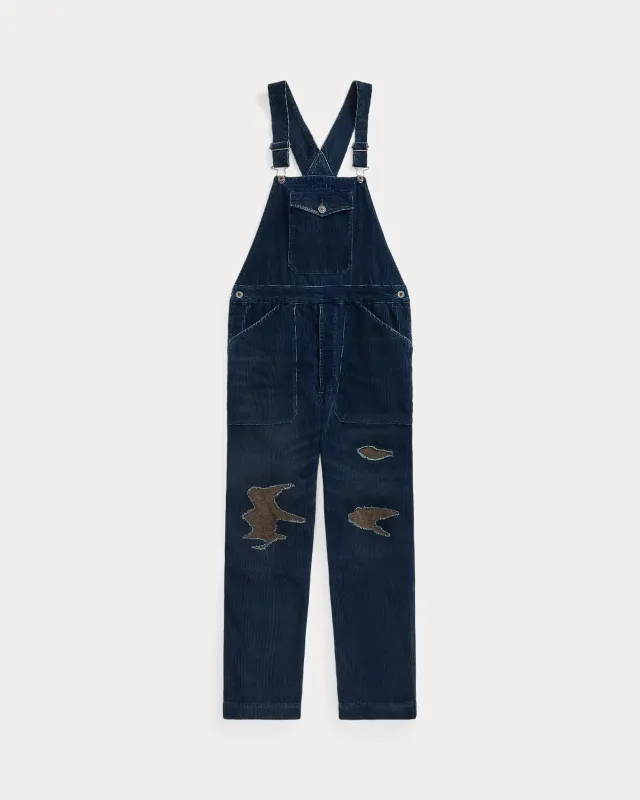 RRL Repaired Indigo Corduroy Overall sold by Cave and Post