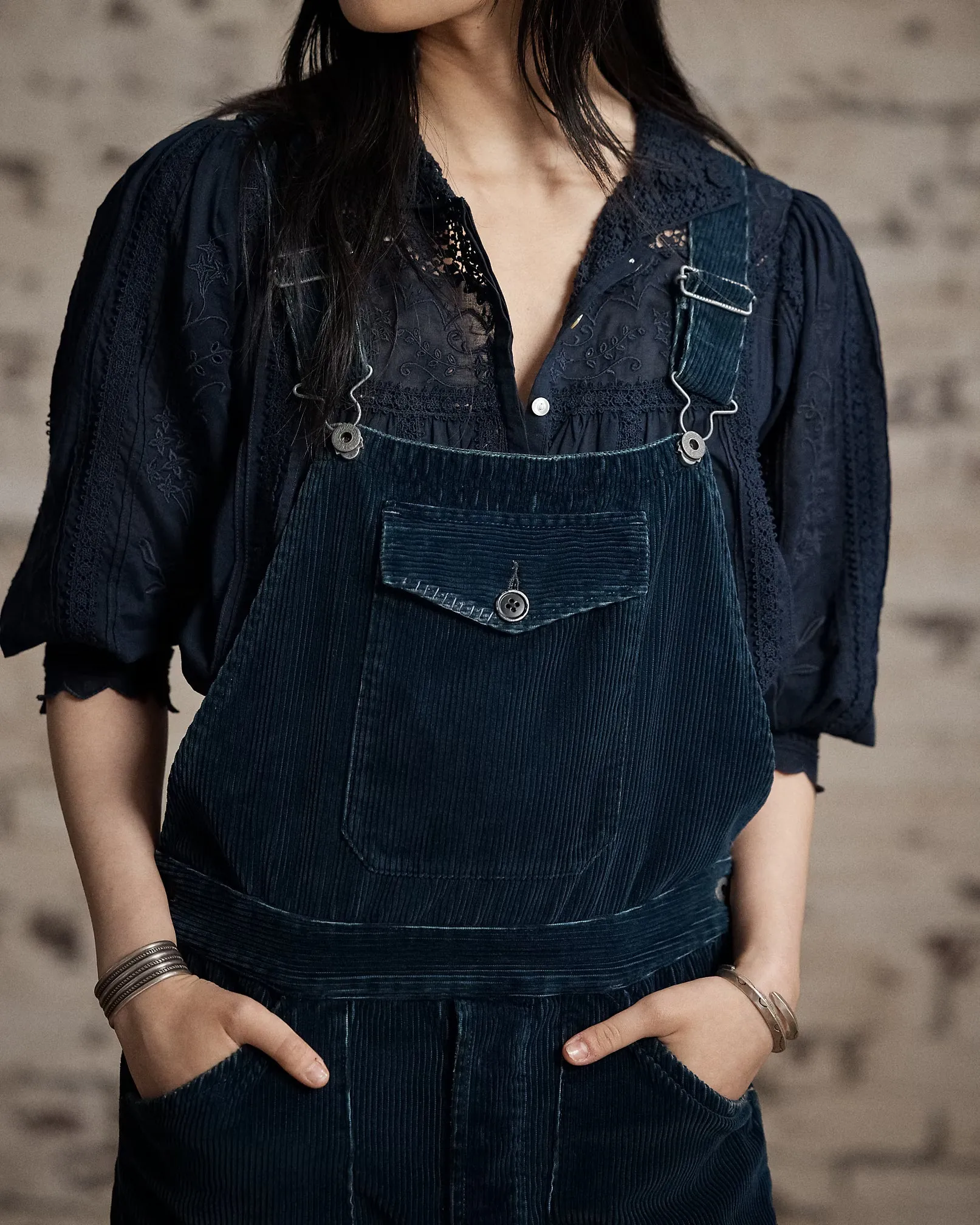 RRL Repaired Indigo Corduroy Overall sold by Cave and Post product image thumbnail 5