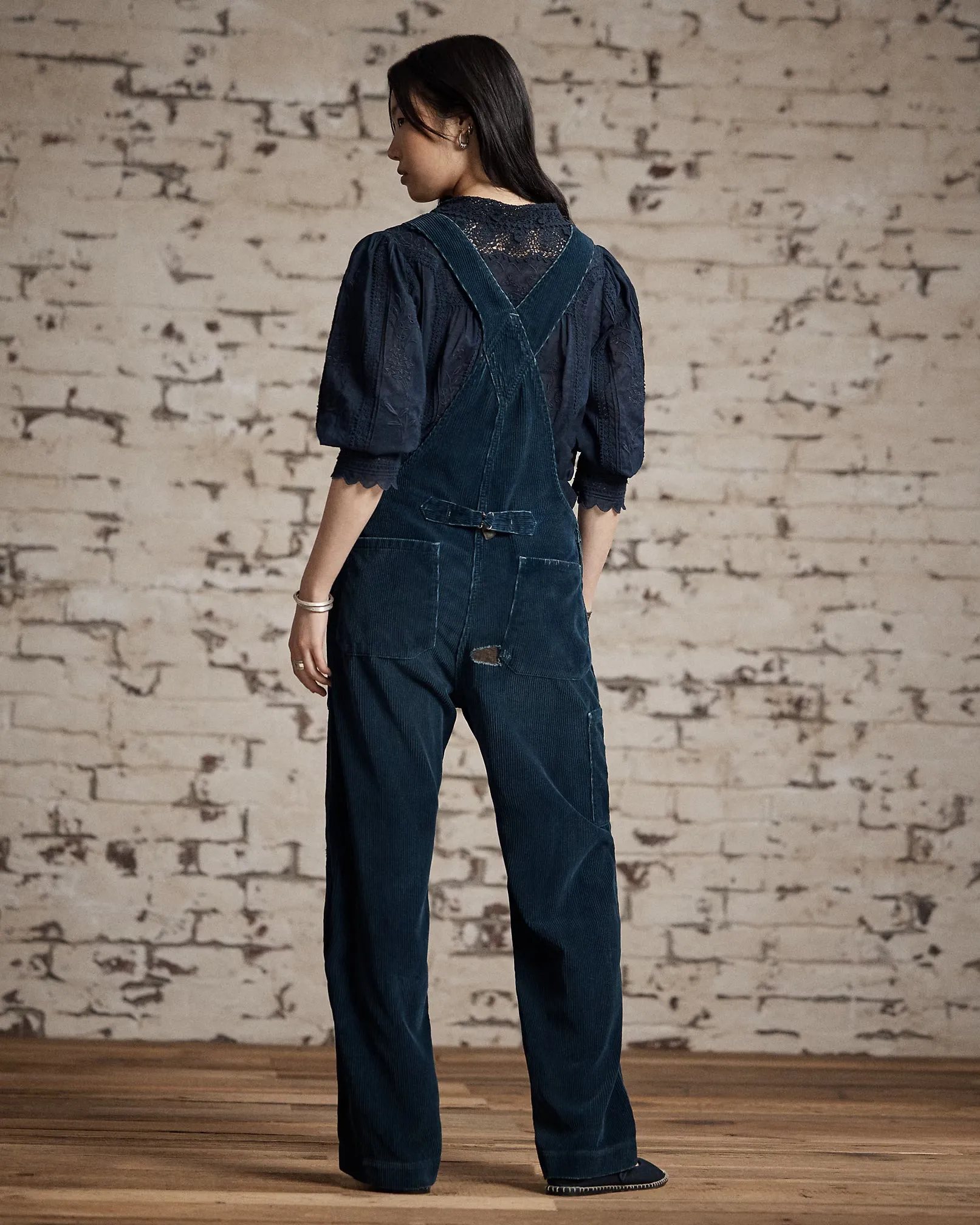 RRL Repaired Indigo Corduroy Overall sold by Cave and Post product image thumbnail 4