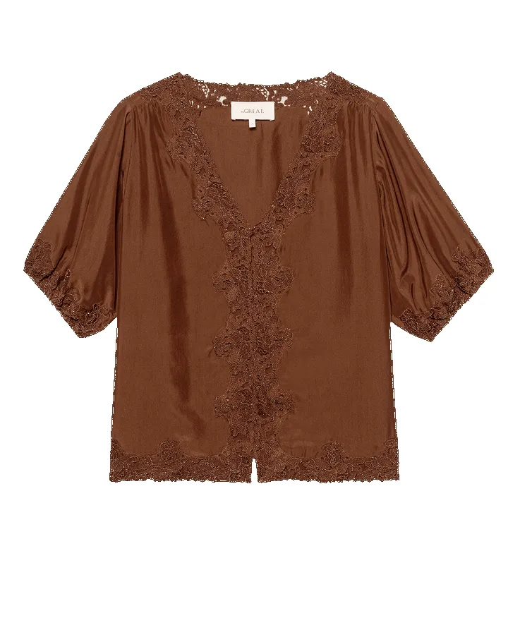 The Short Sleeve Legacy Top. Chocolate. sold by Cave and Post product image thumbnail 5