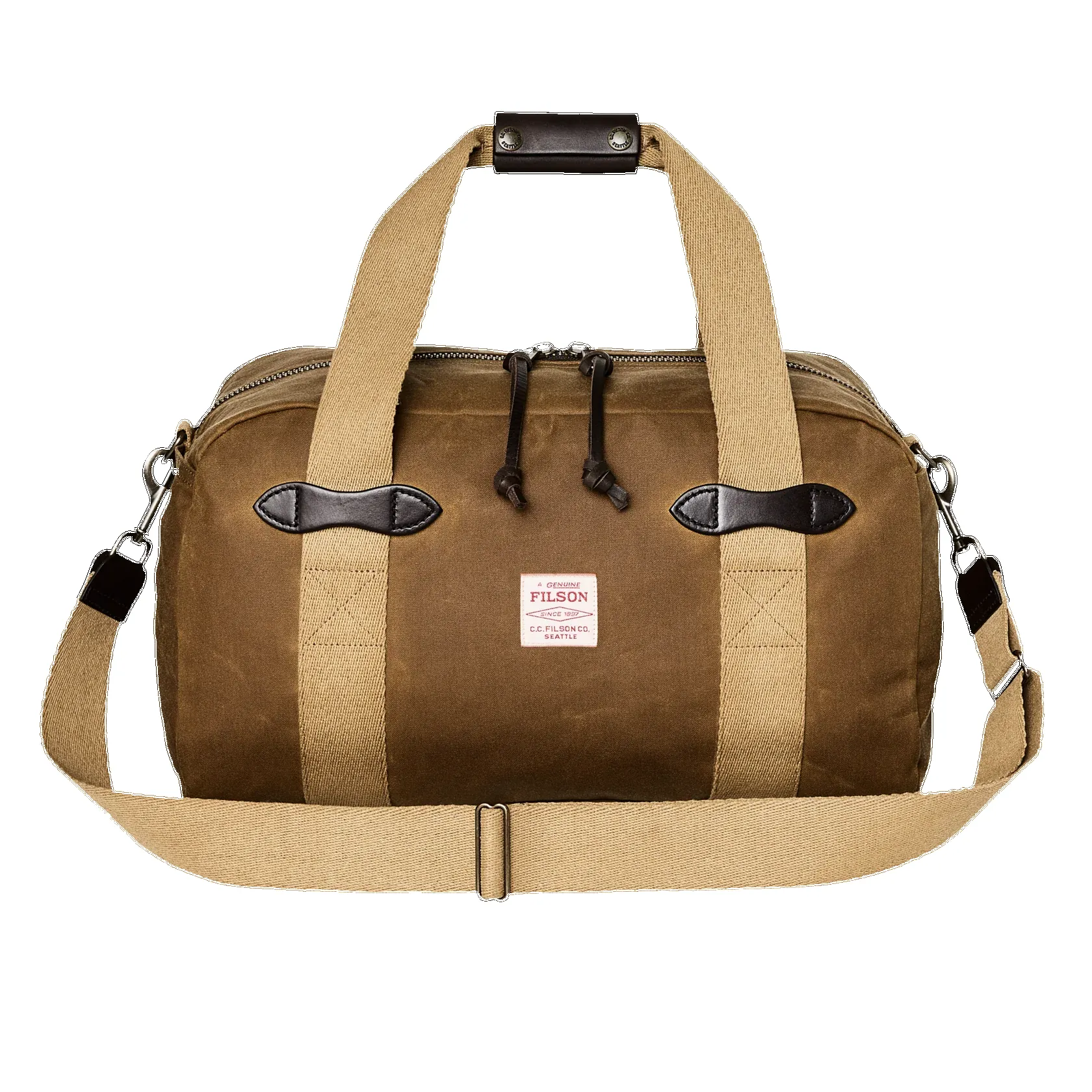 SMALL TIN CLOTH DUFFLE BAG - DARK TAN sold by Cave and Post