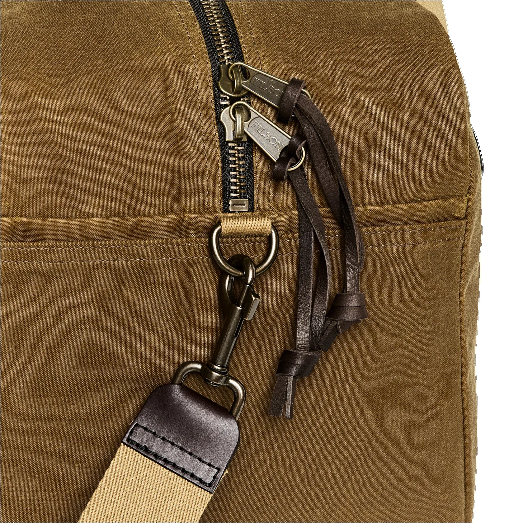 MEDIUM TIN CLOTH DUFFLE BAG - DARK TAN sold by Cave and Post product image thumbnail 4