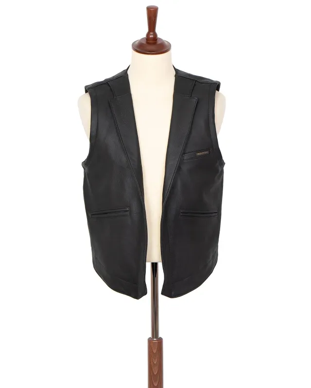 Indigofera Rick Leather Vest sold by Cave and Post