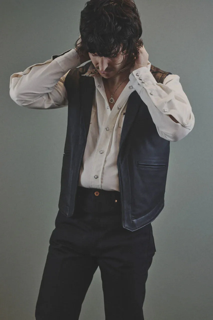 Indigofera Rick Leather Vest sold by Cave and Post product image thumbnail 5