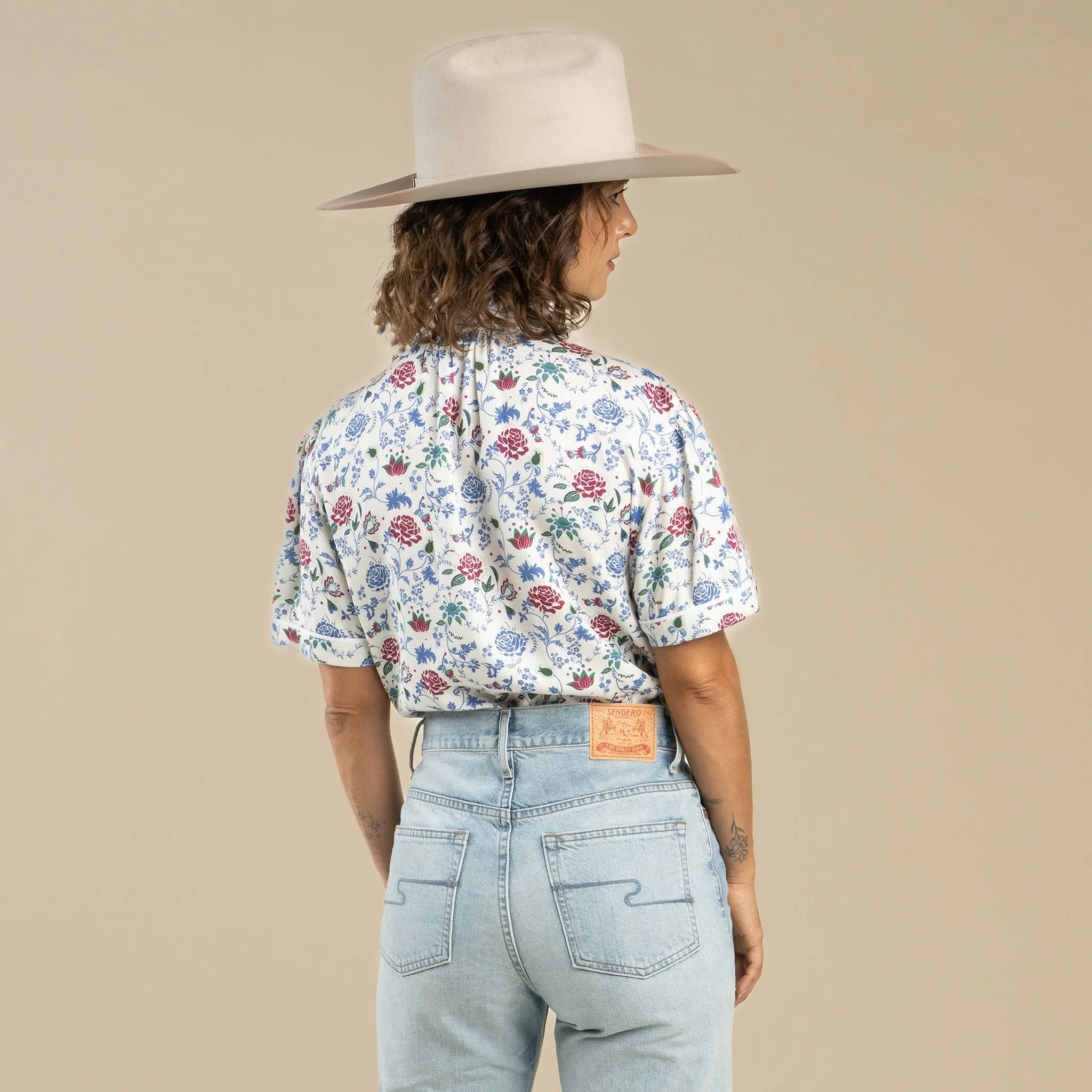 Cheyenne Western Shirt - White Floral sold by Cave and Post product image thumbnail 3