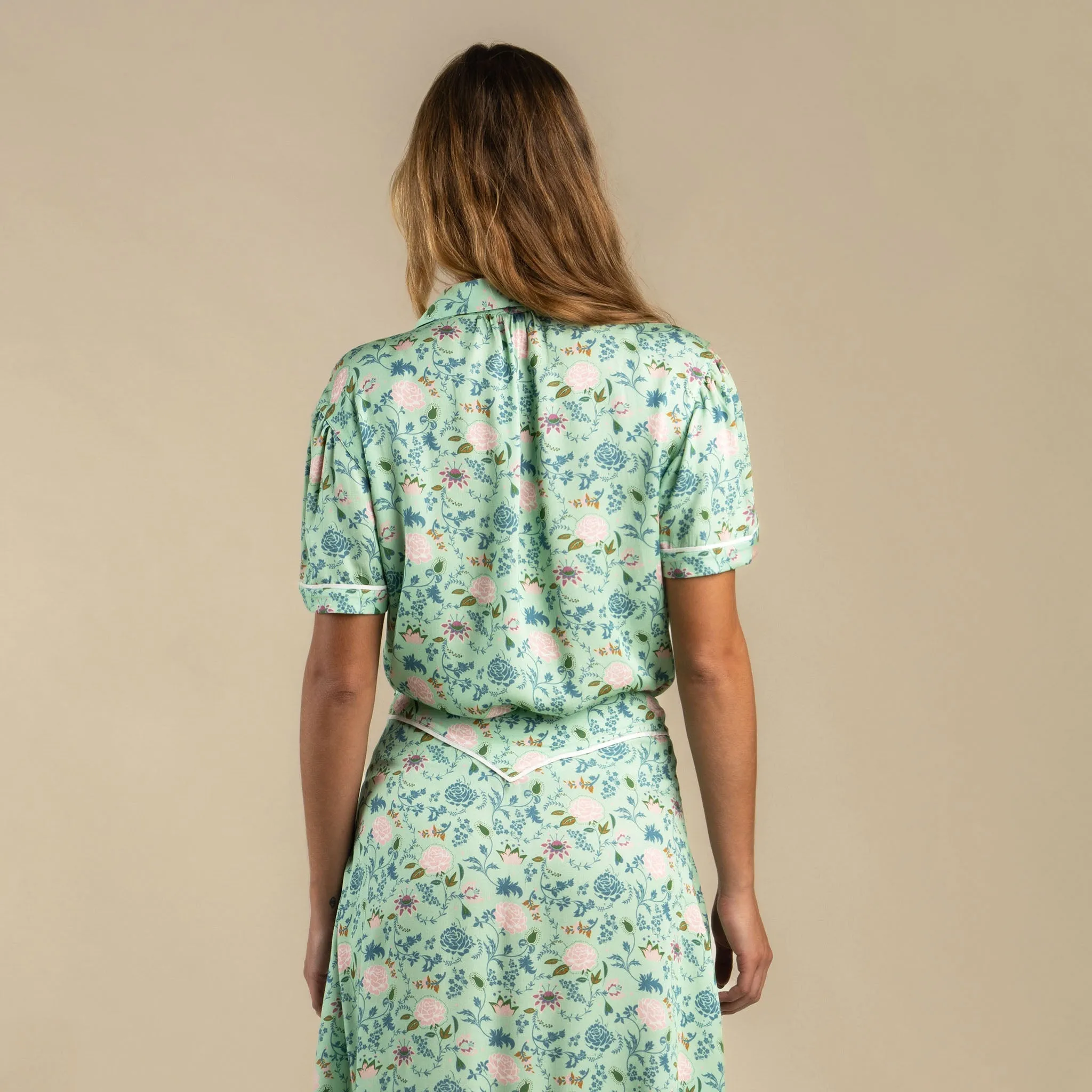 Cheyenne Western Shirt - Mint Floral sold by Cave and Post product image thumbnail 3