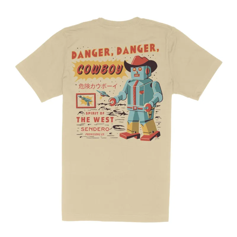 Danger Cowboy T-Shirt - Cream sold by Cave and Post