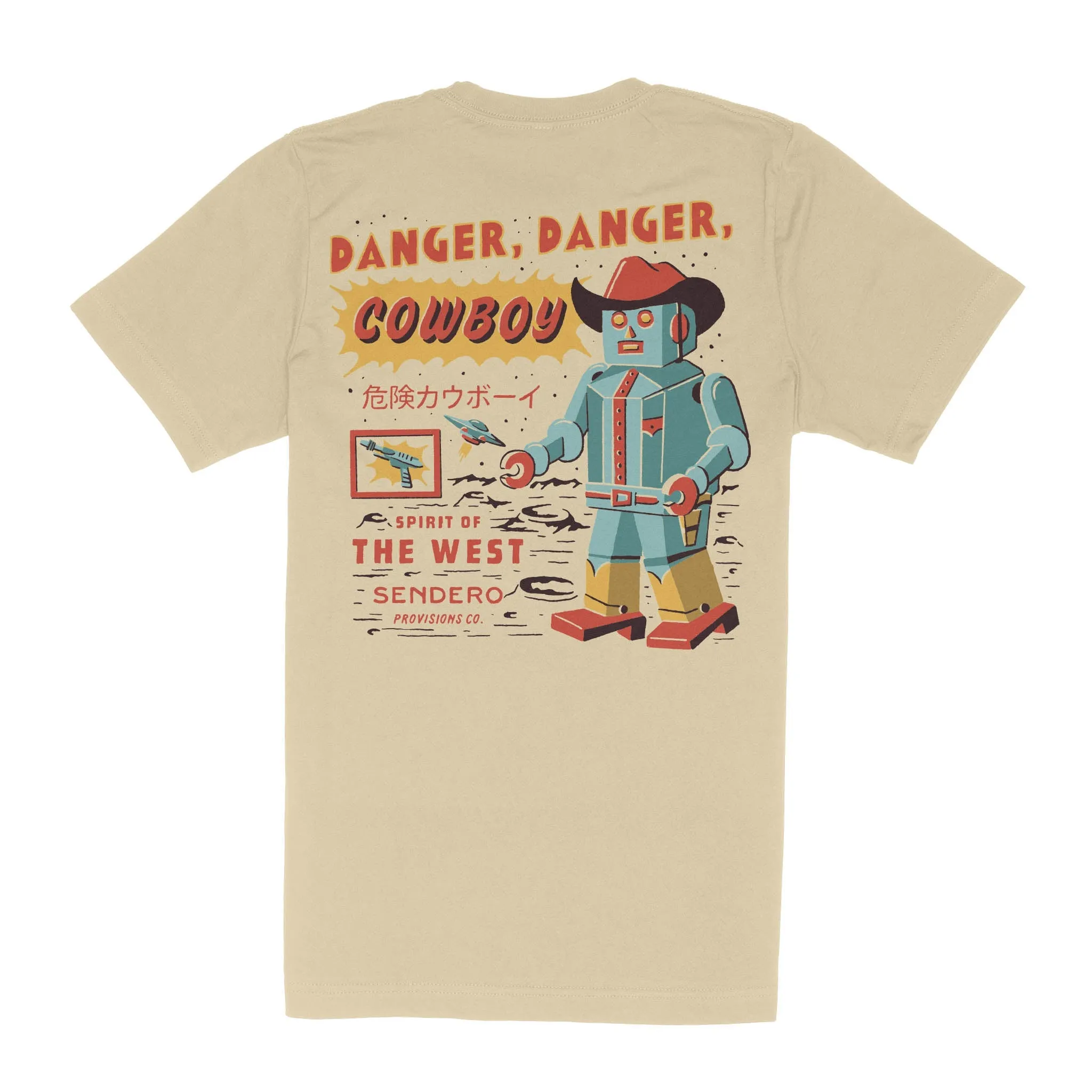 Danger Cowboy T-Shirt - Cream sold by Cave and Post