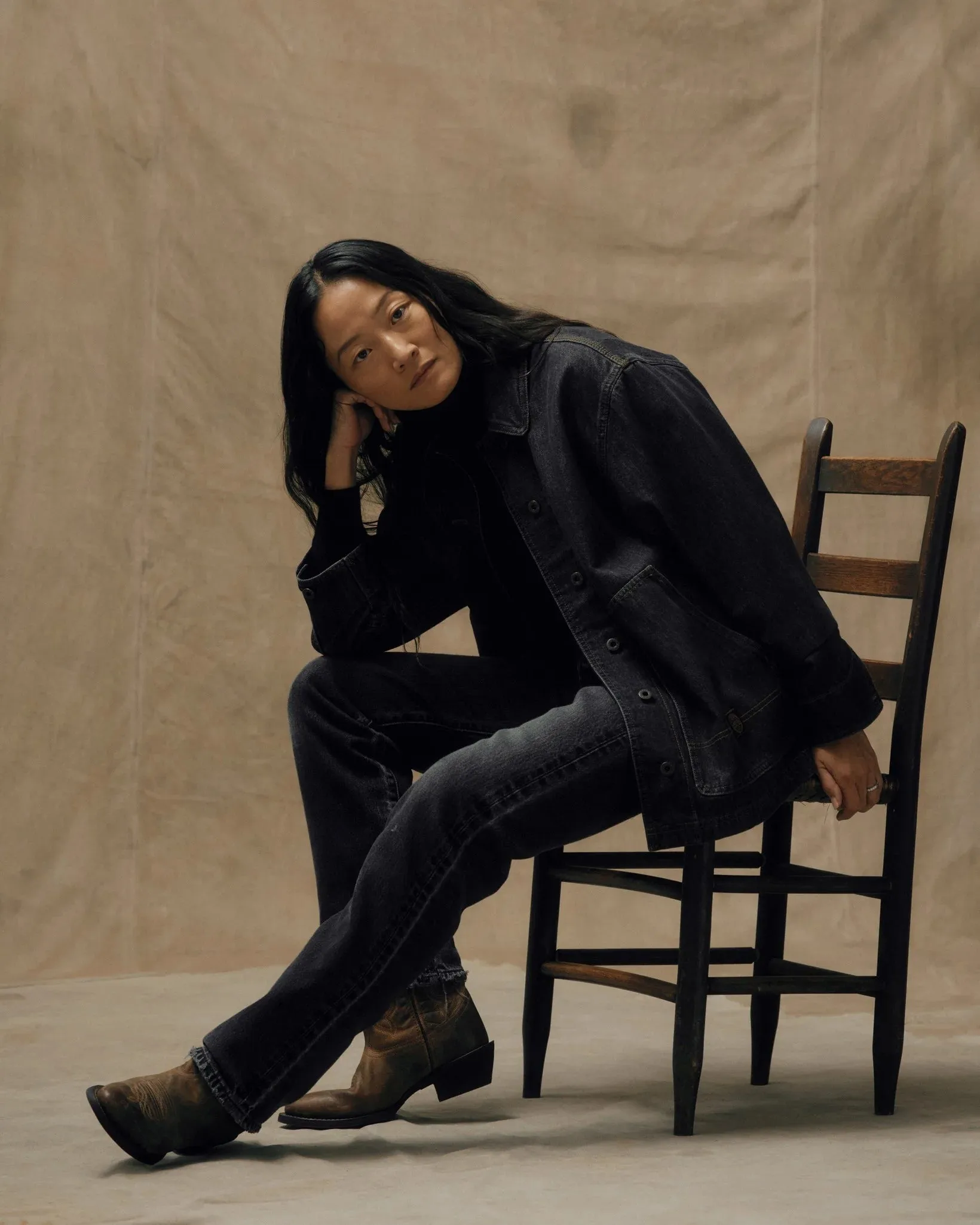 Women's Denim Barn Coat - Rinse Black sold by Cave and Post product image thumbnail 5