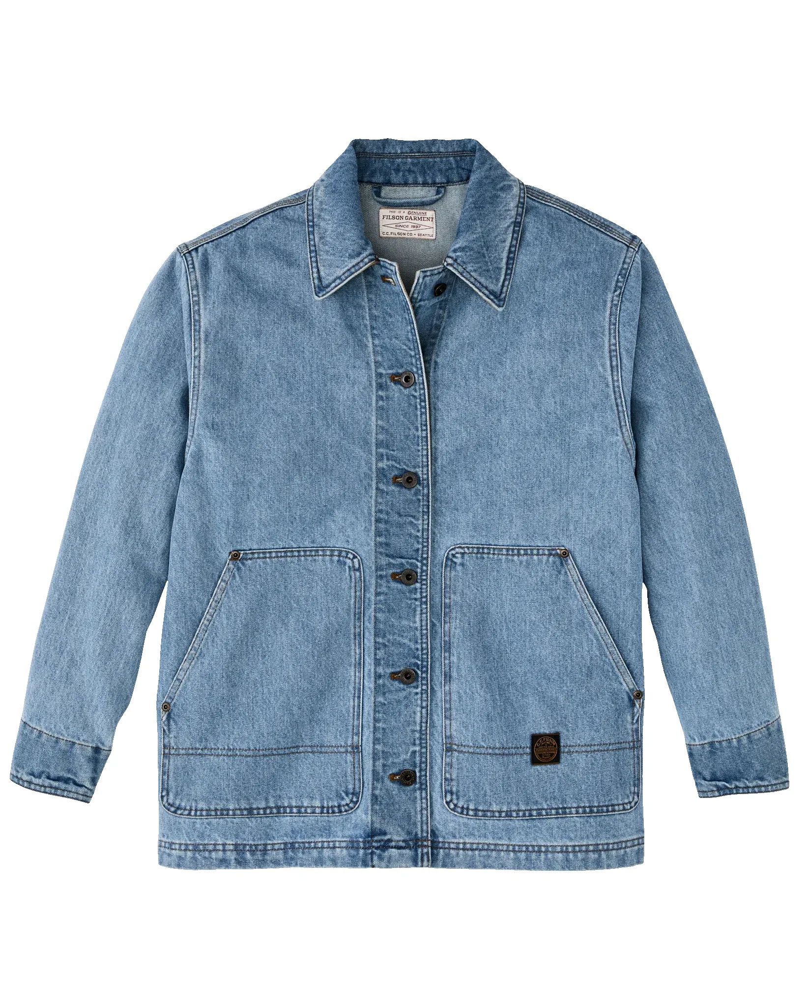 Women's Denim Barn Coat - Stone Wash Indigo sold by Cave and Post