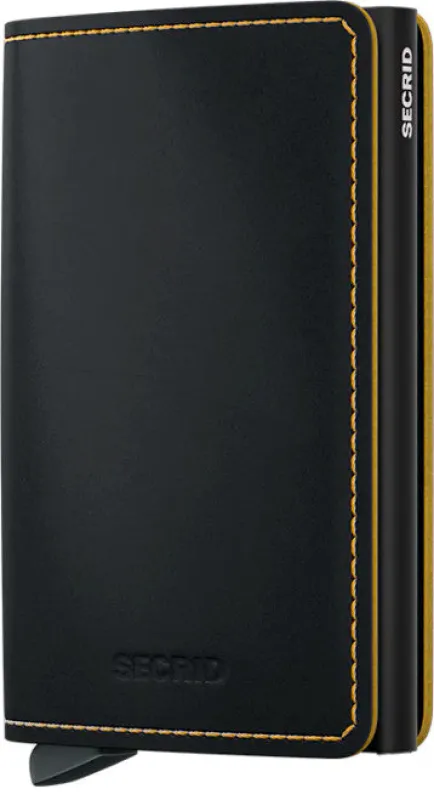 Slimwallet - Matte Black & Ochre sold by Cave and Post