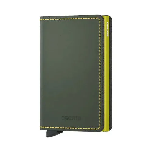 Slimwallet - Matte Grey & Lime sold by Cave and Post