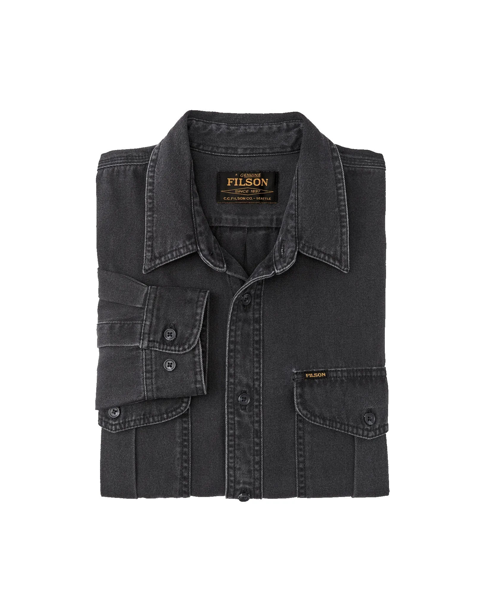 Denim Guide Shirt - Washed Black sold by Cave and Post product image thumbnail 4