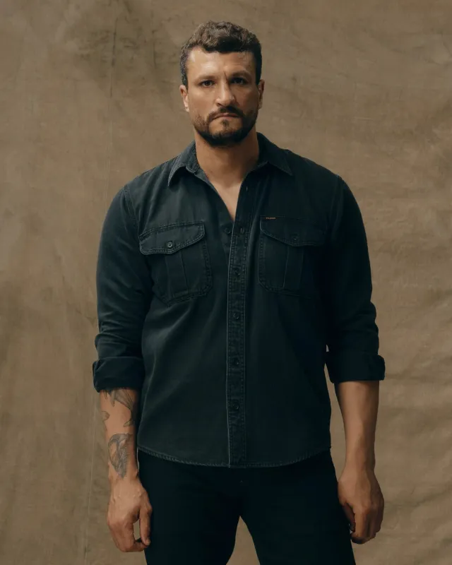 Denim Guide Shirt - Washed Black sold by Cave and Post