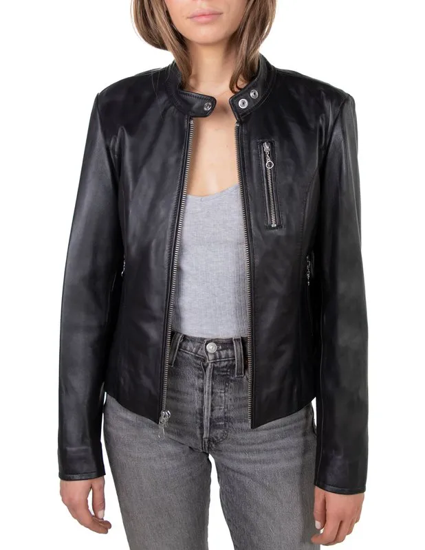 Women's Lambskin "Cafe" Leather Jacket sold by Cave and Post product image thumbnail 4