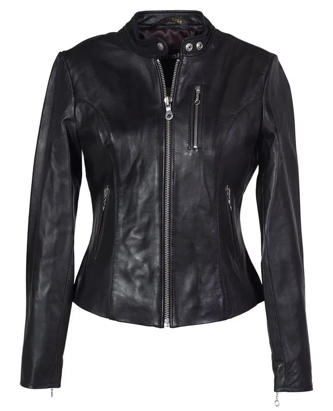 Women's Lambskin "Cafe" Leather Jacket sold by Cave and Post